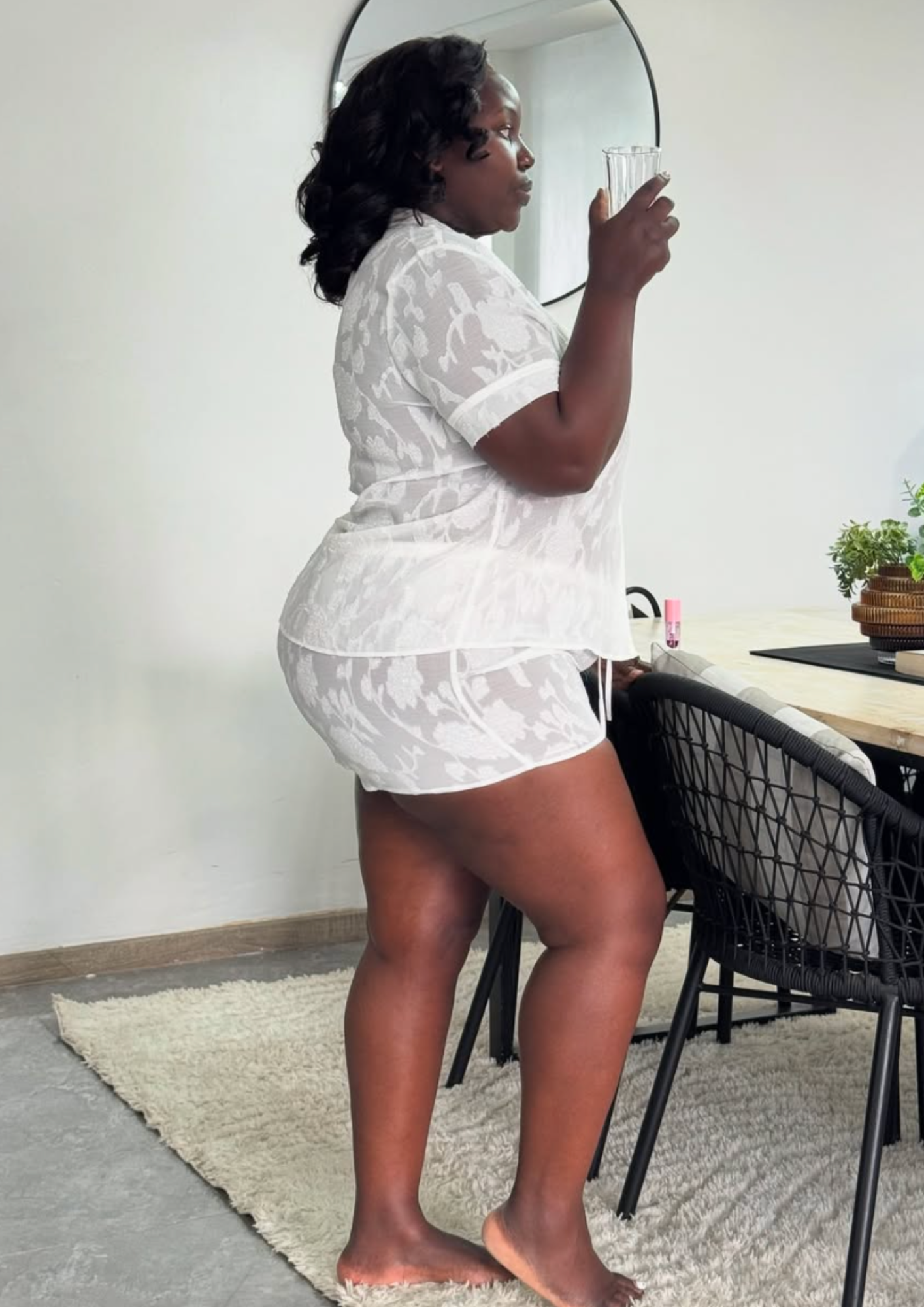 White Silk Short Set